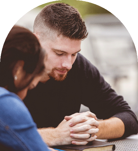 An image college students praying