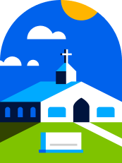 An illustration of a church.